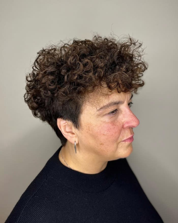 Tapered Salt & Pepper Cut With Bangs