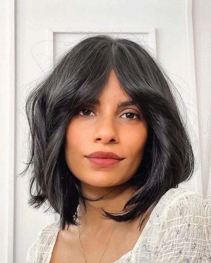 Center-Parted Shaggy Bob