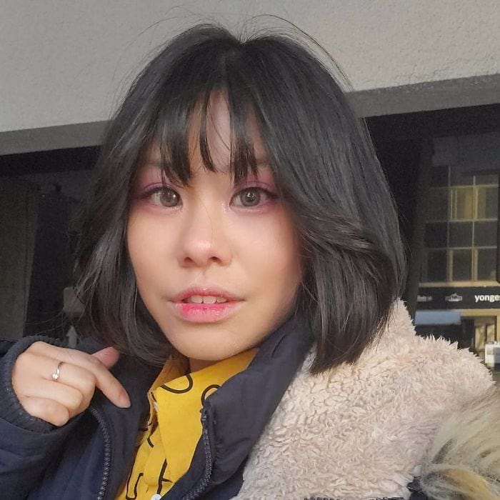 Chin-Length Bob with Wispy Bangs
