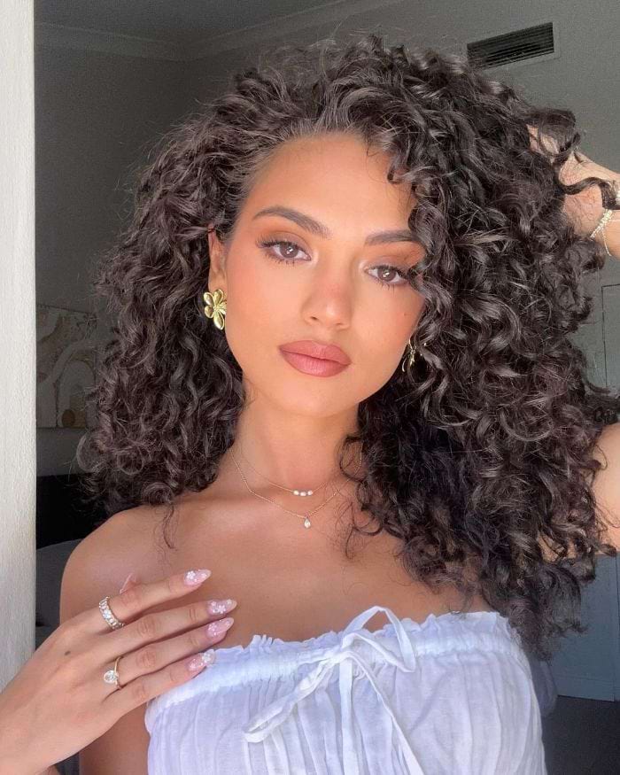 Long and Curly With Side Part